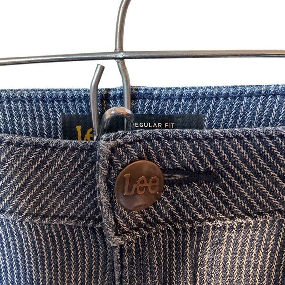 LEE Regular Fit Tapered Leg Pin Stripe Patch Pocket Jeans! 33”. Retro - Picture 7 of 11